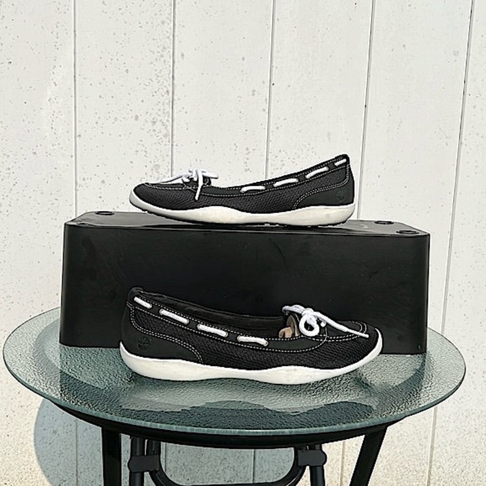 TIMBERLAND ‘Beach Skimmer’ Black Boat Shoes - Women’s 7